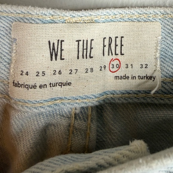 Free People We The Free Maggie Denim Distressed Straight Leg Jeans Size 30 - Picture 5 of 11